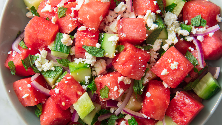 watermelon and feta salad 4th of July